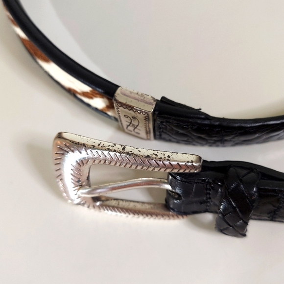 Brighton Black Leather W/ Various Animal Patterned Metal Embellished Belt - Picture 13 of 16